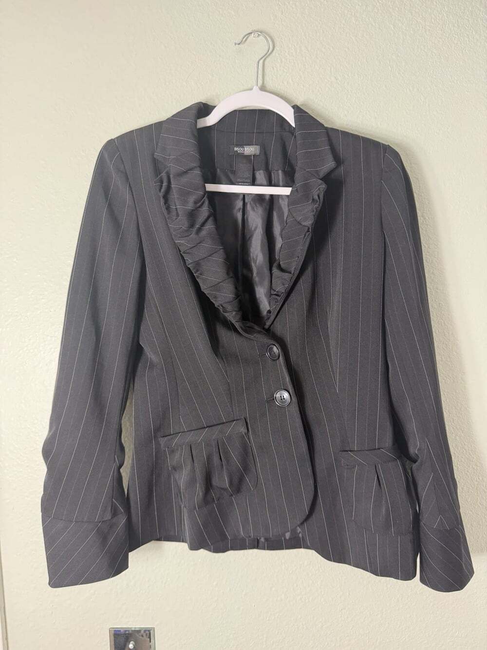 Bisou Bisou Black Pinstripe Blazer - Women’s Size 6